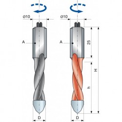 PF05M M&egrave;che pour per&ccedil;ages multiples - trous d&eacute;bouchants