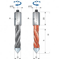 PF11M M&egrave;che pour per&ccedil;ages multiples - trous d&eacute;bouchants