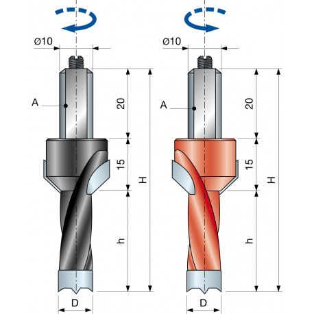 PF08MC GEWINDESCHAFT-HARTMETALLDÜBELBOHRER