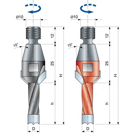 PF08MA GEWINDESCHAFT-HARTMETALLDÜBELBOHRER