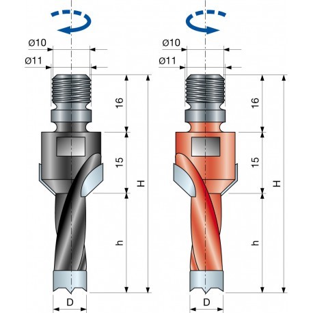 PF08MB GEWINDESCHAFT-HARTMETALLDÜBELBOHRER