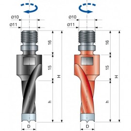 PF09MB GEWINDESCHAFT-HARTMETALLDÜBELBOHRER