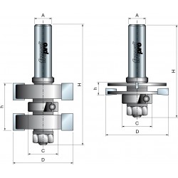 99- Regulowany frez do wczep&oacute;w na pi&oacute;ro i wpust zestaw